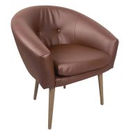 Fauteuil accueil Armand enduit PVC non feu Marron