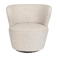 Fauteuil Barnabé pivotant tissu tramé coloris lin