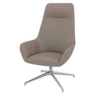 Fauteuil City dossier haut appui-tête enduit PVC M1 pied alu