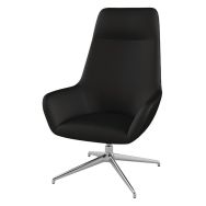 Fauteuil City dossier haut appui-tête tissu Trévira M1 pied alu