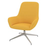 Fauteuil City dossier moyen tissu Trévira M1 pied alu