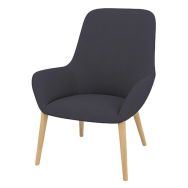Fauteuil City dossier moyen tissu Trévira M1 pied bois