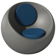 Fauteuil Connexio Rondo gris quartz - assise et dossier bleu cobalt