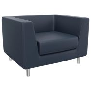 Fauteuil Florin enduit PVC bleu gris B03/178 - Manutan Expert