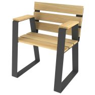 Fauteuil HAVANE PMR robinier/acier anthracite 7016