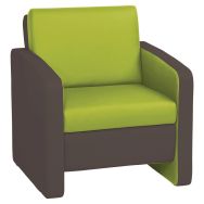 Fauteuil Khéops déhoussable coloris chocolat/anis