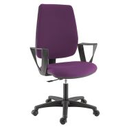 Fauteuil Kiwi accoudoirs fixes tissu M1 Aubergine