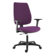 Fauteuil Kiwi accoudoirs réglables tissu M1 Aubergine