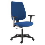 Fauteuil Kiwi accoudoirs réglables tissu M1 Bleu