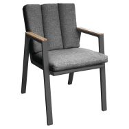 Fauteuil Leather teck/alu coussin - Pro Loisirs