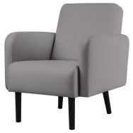 Fauteuil Lisoa pied noir revêtement enduit PVC gris