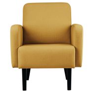 Fauteuil Lisoa pied noir revêtement tissu polyester safran