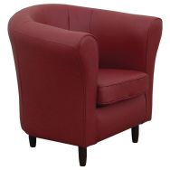 Fauteuil Marta enduit PVC lie-de-vin