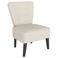 Fauteuil Marwin pied hêtre teinté noir revêtement tissu enduit PVC