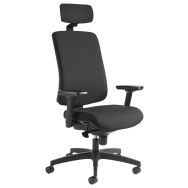 Fauteuil Oria pied noir acc. et têtière dos assise noir