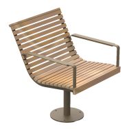Fauteuil PIRO pivotant bois massif/acier - Benito