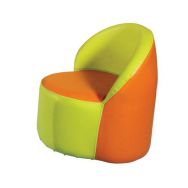 Fauteuil Poussin bicolore anis/orange