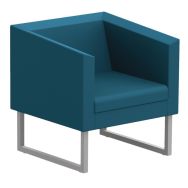 Fauteuil Punto pied métal enduit PVC M1 Pétrole