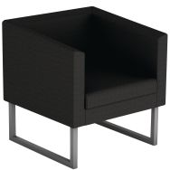 Fauteuil Punto pied métal tissu 100% polyester M1 Noir