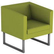 Fauteuil Punto pied métal tissu 100% polyester M1 Pistache