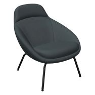 Fauteuil Scadio 4 pieds dos bas assise tissu polyester