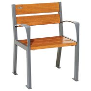 Fauteuil Silaos 5 lames acier - ass/dos bois gris Procity/chêne clair