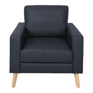 Fauteuil Stockolm enduit PVC non feu noir