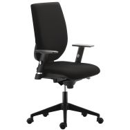 Fauteuil de bureau haut dossier mécanisme synchrone tissu Noir Tertio