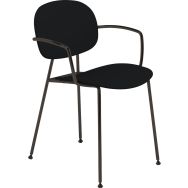 Fauteuil Tondina structure chromée noir ass/dos polypro Noir