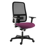 Fauteuil acc. 3D Buz dos résille noire assise tissu M1 magenta