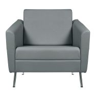 Fauteuil accueil Wind dossier haut pieds métal tissu enduit PVC M1 GGI