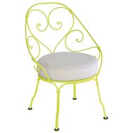 Fauteuil cabriolet 1900 coussin blanc grisé Fermob