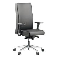 Fauteuil cuir noir Bost accoudoirs réglables