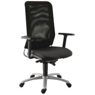 Fauteuil de bureau Diaz contact synchrone piètement alu assise coloris noir