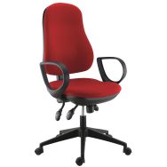 Fauteuil de bureau Frezio accoudoirs fixes coloris rouge