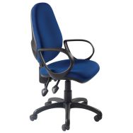Fauteuil de bureau Saxe accoudoirs fixes coloris bleu