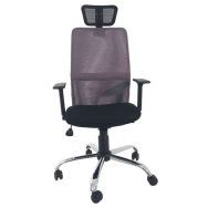 Fauteuil de bureau avec têtière First dossier résille coloris Gris