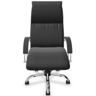 Fauteuil de direction Indra II Cuir noir accoudoirs cuir/métal