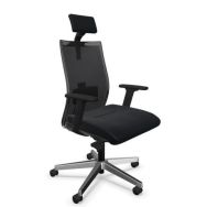 Fauteuil de direction Intrata dossier résille noire assise coloris Noir