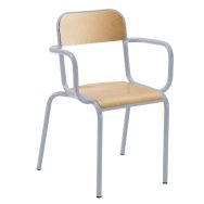 Fauteuil de maître avec accoudoirs tube, coloris gris RAL 9006