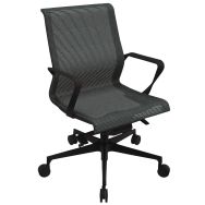 Fauteuil direction Dinamica pied nylon noir dossier bas et assise résille
