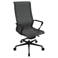 Fauteuil direction Dinamica pied nylon noir dossier haut et assise résille