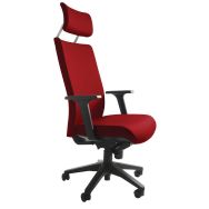 Fauteuil direction KIO HD tapissé Petite têtière Acc Reg Rouge