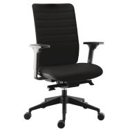 Fauteuil direction haut dossier synchrone cuir noir accoudoirs 3D Wi Max
