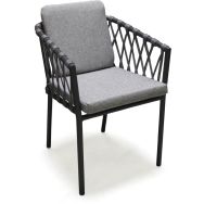 Fauteuil en aluminium et corde-Anthracite