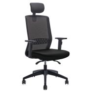 Fauteuil ergonomique RW242 assise noire dossier résille noir-Burocean