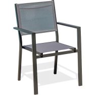 Fauteuil jardin Tolede empilable gris anthracite