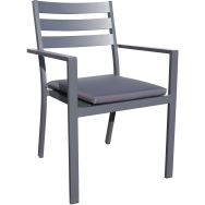 Fauteuil jardin empilable Pelosa gris anthracite