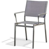 Fauteuil jardin empilable Stockholm en textilène+ gris anthracite