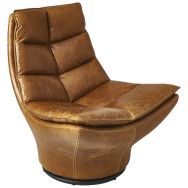 Fauteuil pivotant Achille Cuir camel